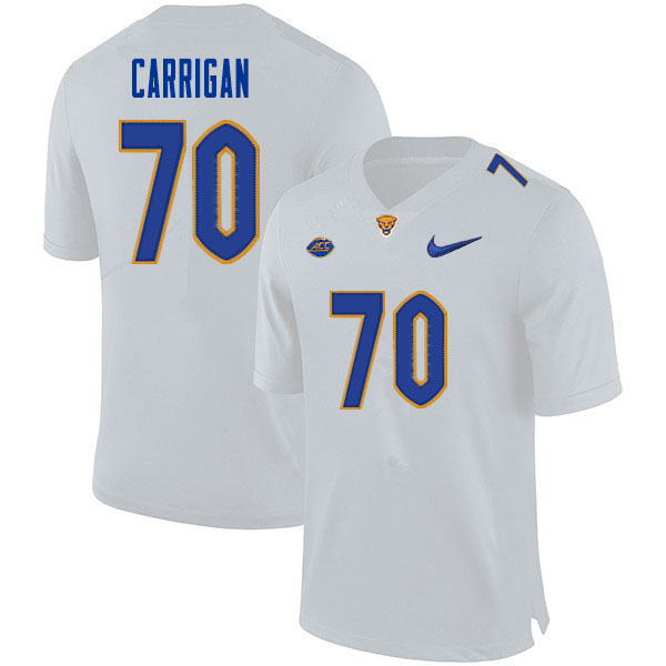 Men #70 Grant Carrigan Pitt Panthers College Football Jerseys Sale-White